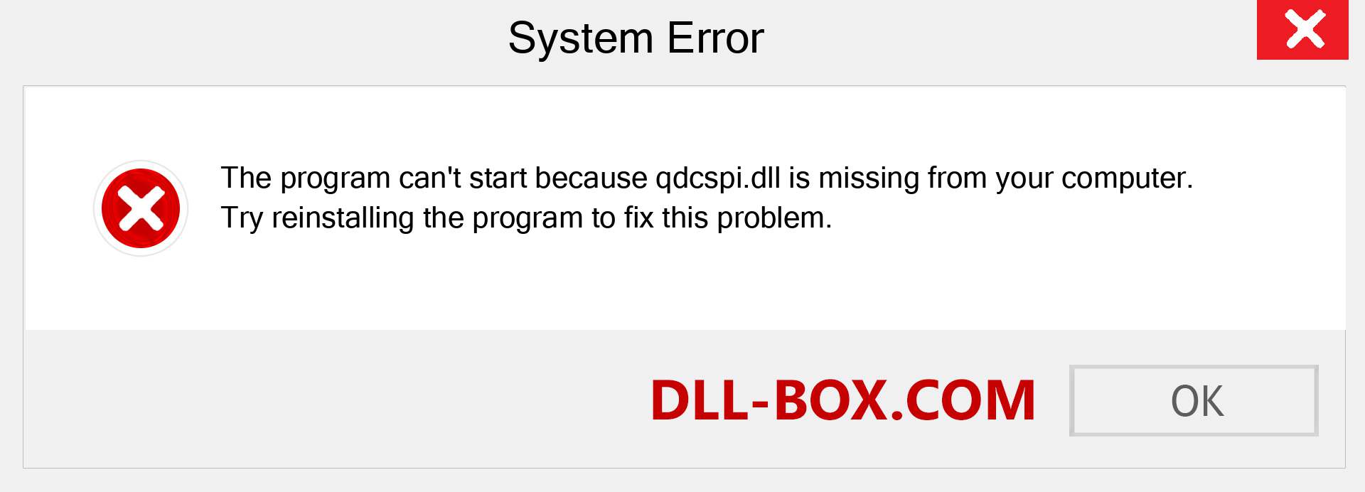  qdcspi.dll file is missing?. Download for Windows 7, 8, 10 - Fix  qdcspi dll Missing Error on Windows, photos, images